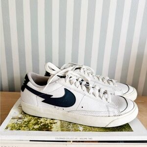 Split swoosh aquamarine Nikes 5.5Y or 7.5W